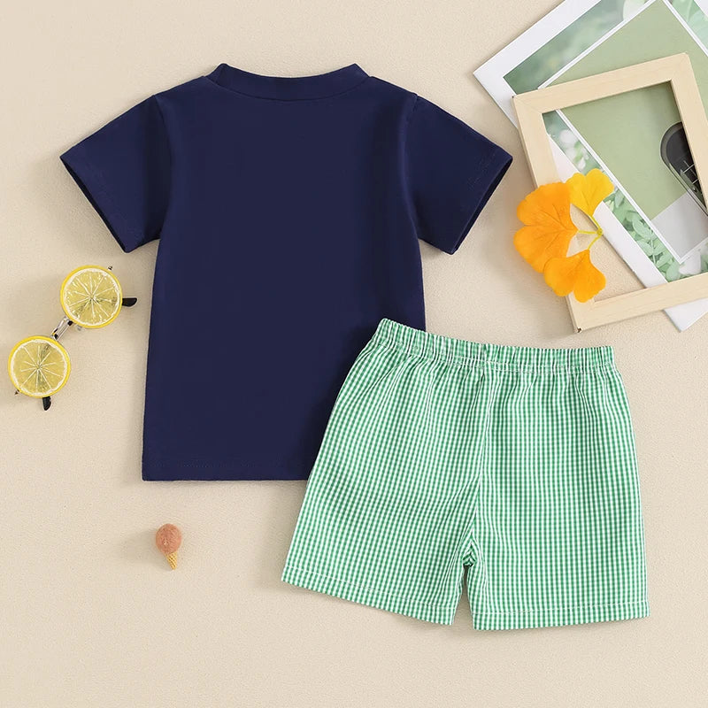 Toddler Boys Summer Outfits Golf Embroidered
