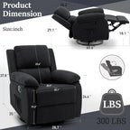 Swivel Rocking Recliner Chair, Small Space Glider Recliner with Side Pockets, Upholstered Fabric for Nursery & Living Room