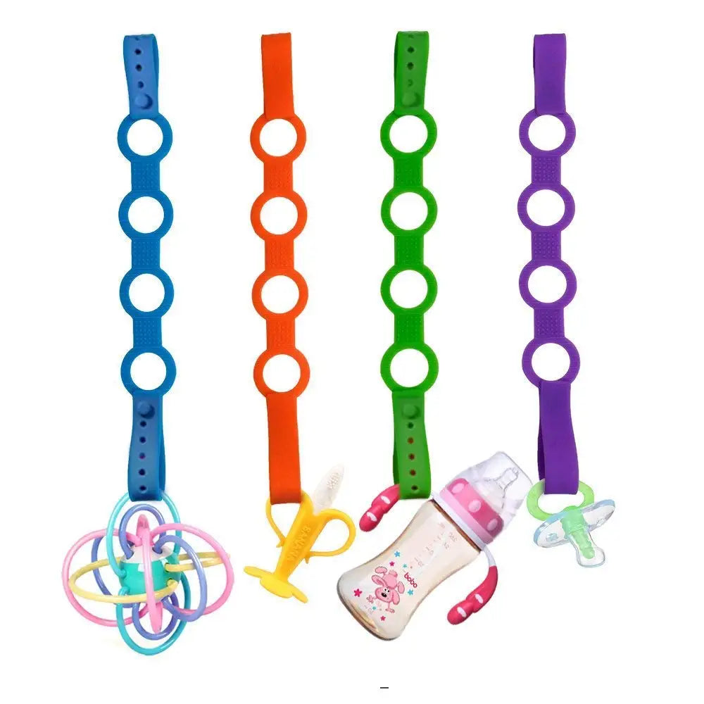 4-Pack Stretchable Silicone Pacifier/toy Clips