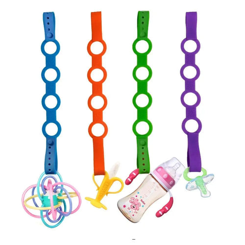 4-Pack Stretchable Silicone Pacifier/toy Clips