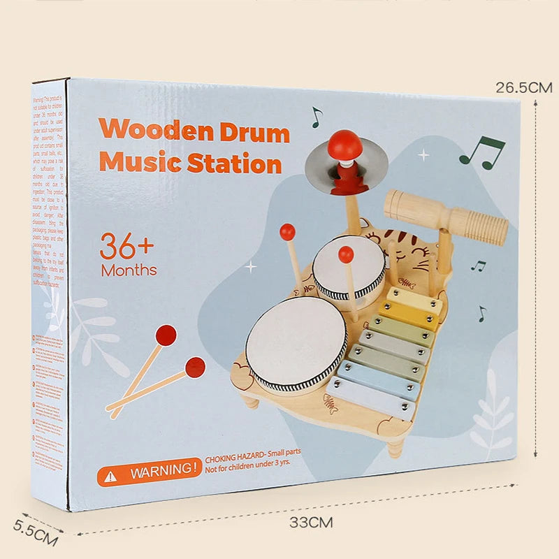 Children's Wooden Percussion Instrument And Xylophone