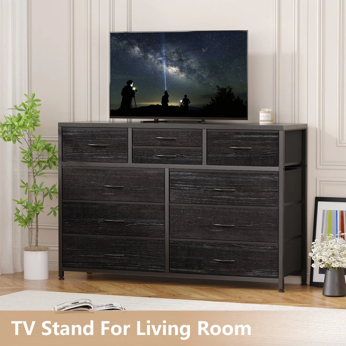 Dresser With Drawers TV Stand Entertainment Center