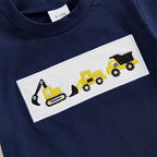Toddler Baby Boy Shorts Set Tractor Embroidery