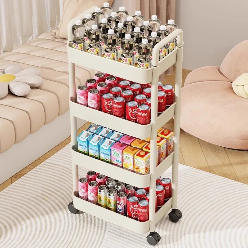 Trolley with Handlebar and Storage Rack