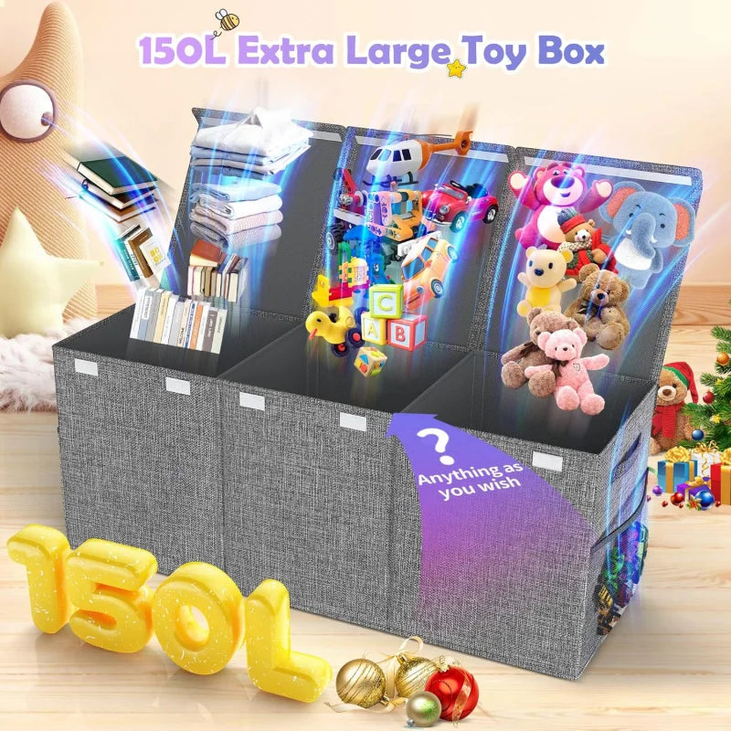 Extra Large 40" Collapsible Toy Box with Lid