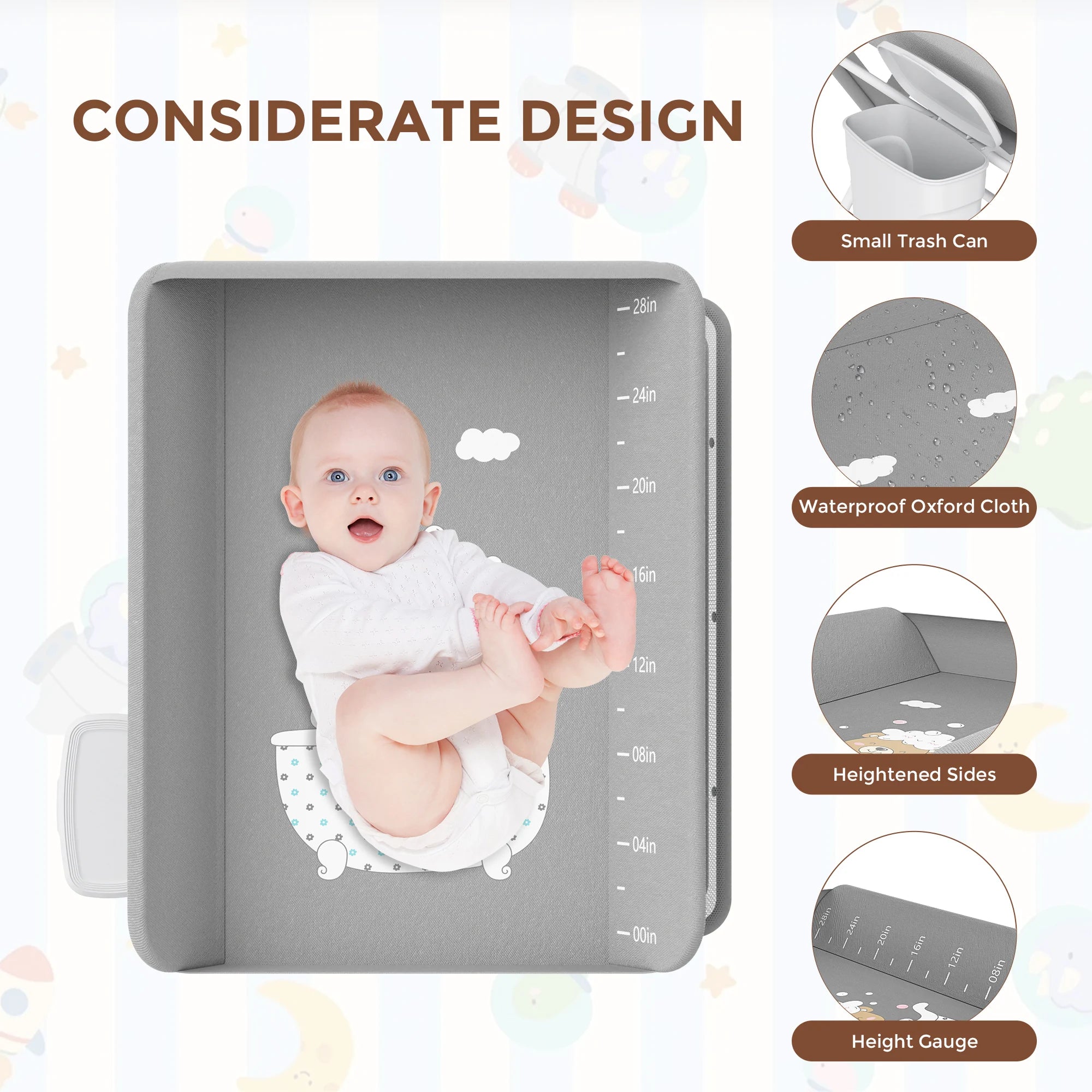 Baby Changing Table Foldable Changing Table Wheels