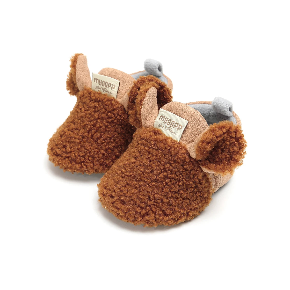 Cozy Fleece Baby Booties Anti-Slip Sole