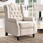 Push Back Recliner Chair Fabric Lounge Armchair