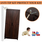 Wooden Bedroom Armoire with Hanging Rod And Door