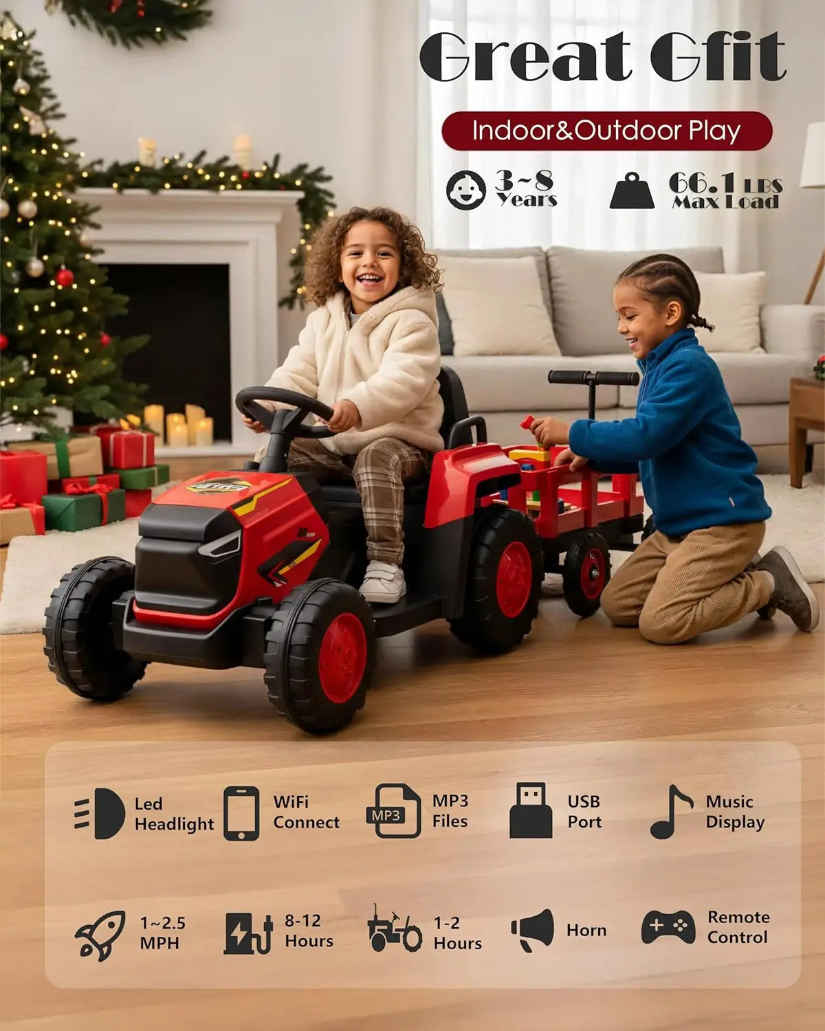 Ride on Tractor with Detachable Garden Cart
