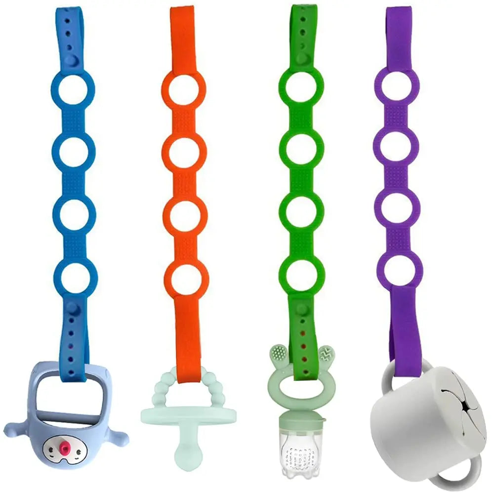 4-Pack Stretchable Silicone Pacifier/toy Clips