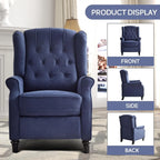 Push Back Recliner Chair Fabric Lounge Armchair