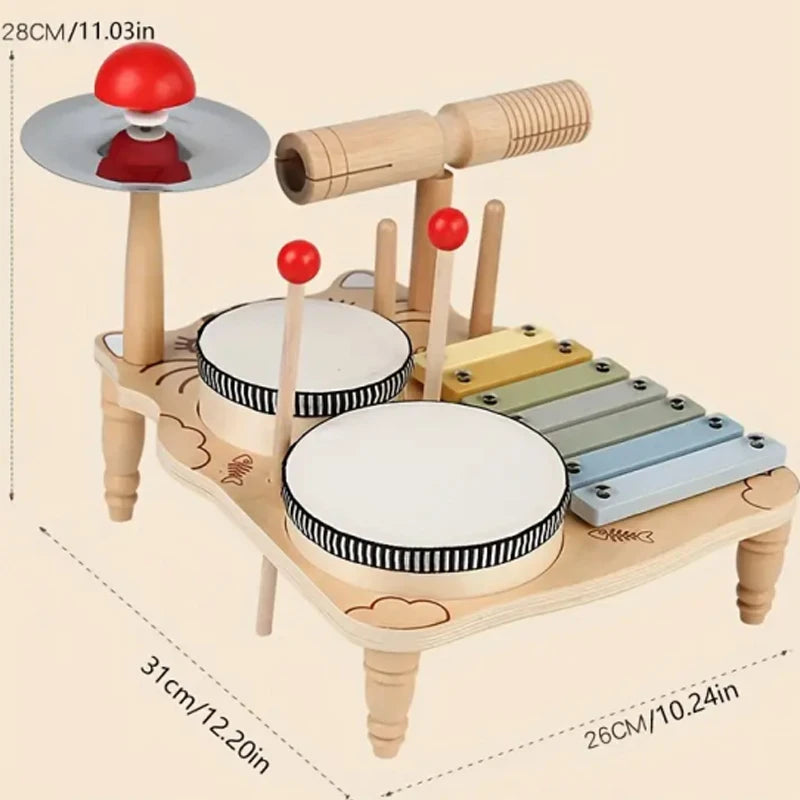 Children's Wooden Percussion Instrument And Xylophone