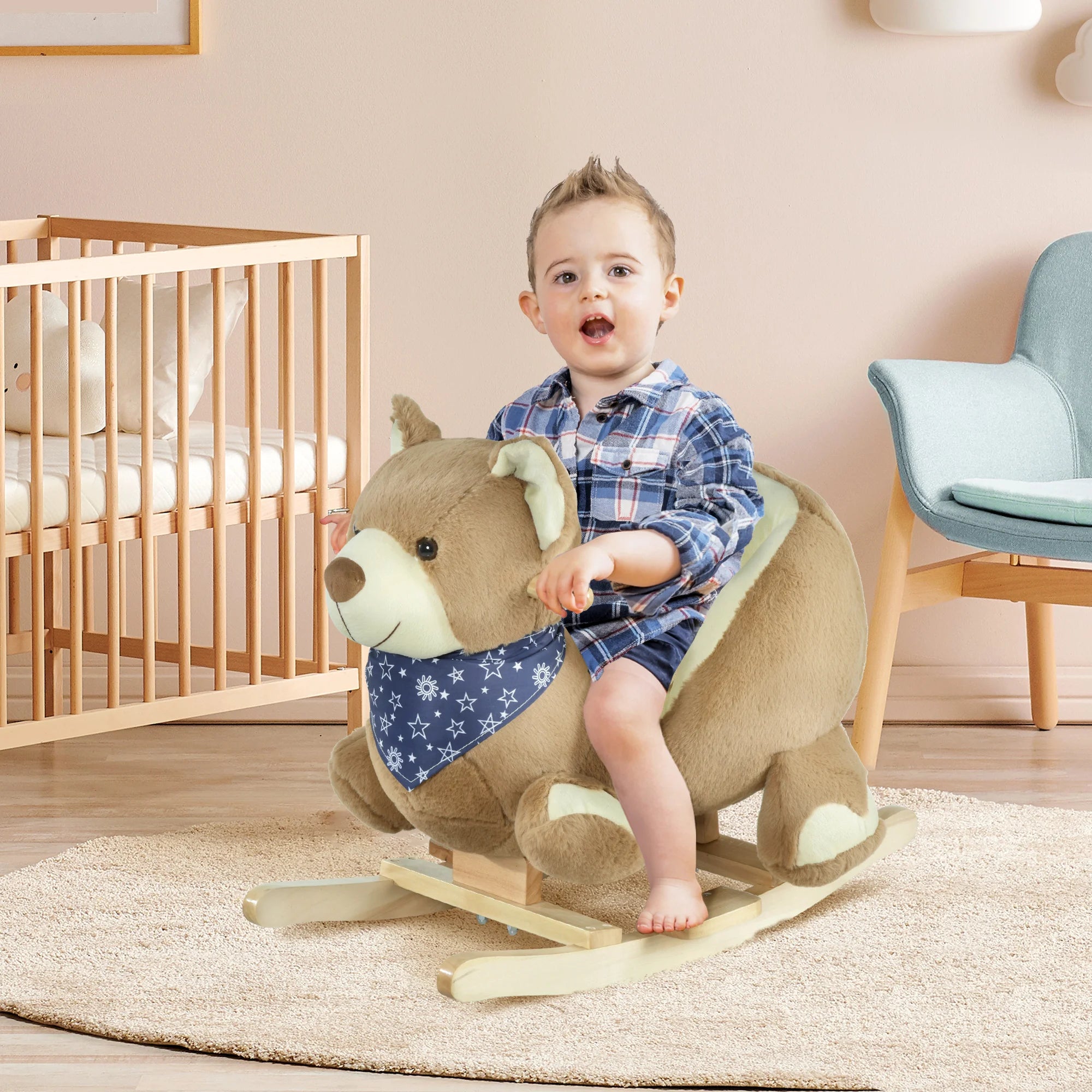 Giraffe Frog Bear Bunny Swan Horse Rocking Chair with Music Safety Belt