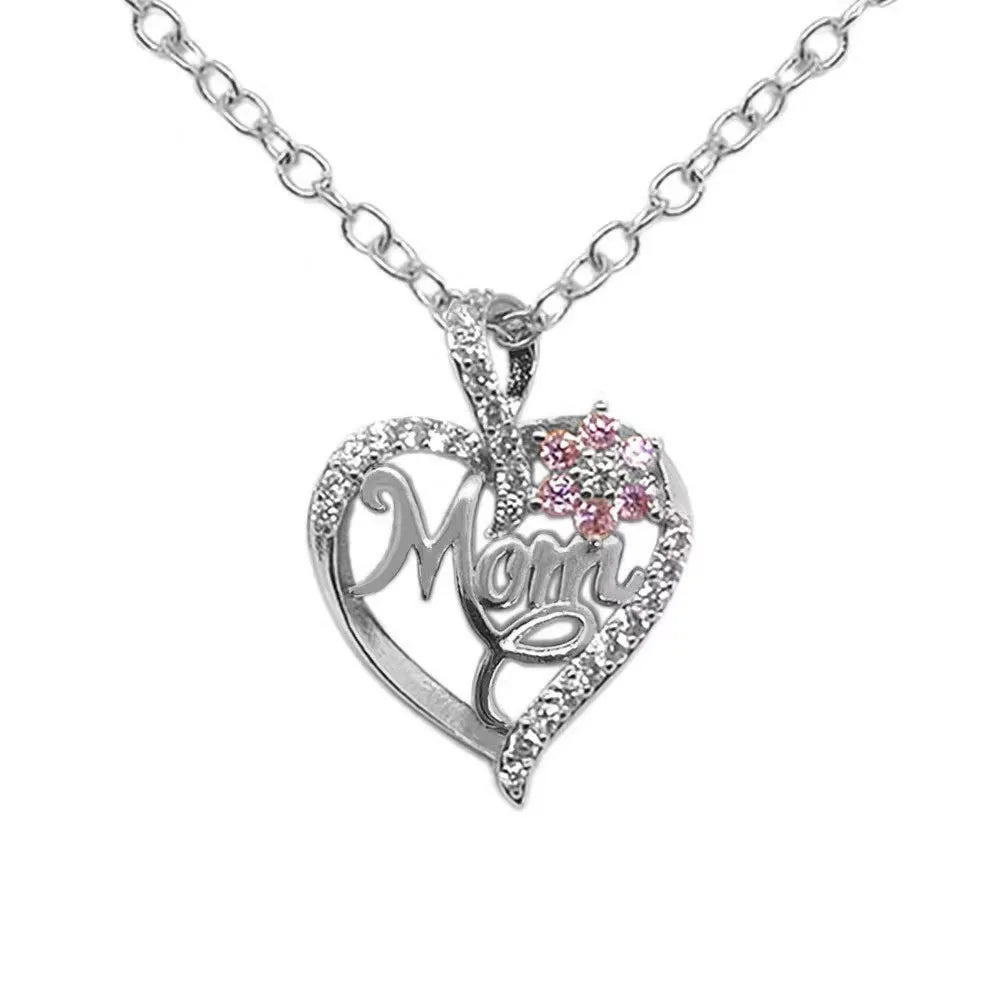 Gold-Plated Mom Heart Necklace