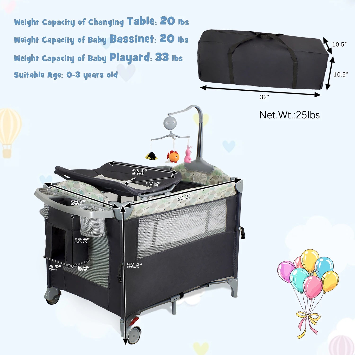 Pack n Play Bassinet Changing Table