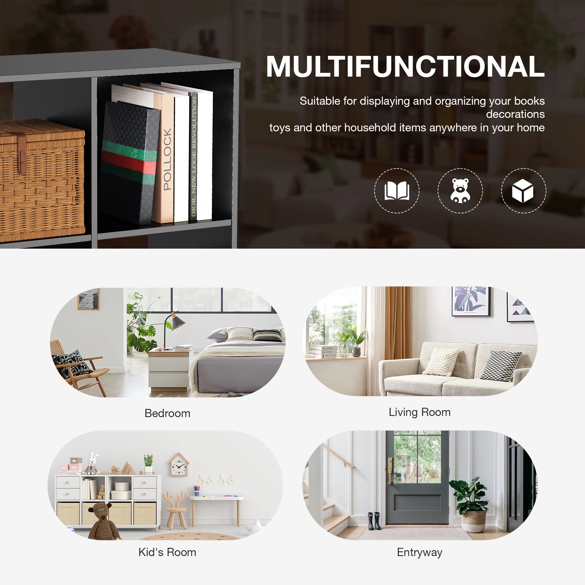 Cube Storage Organizer Wooden Shelf Bookcase