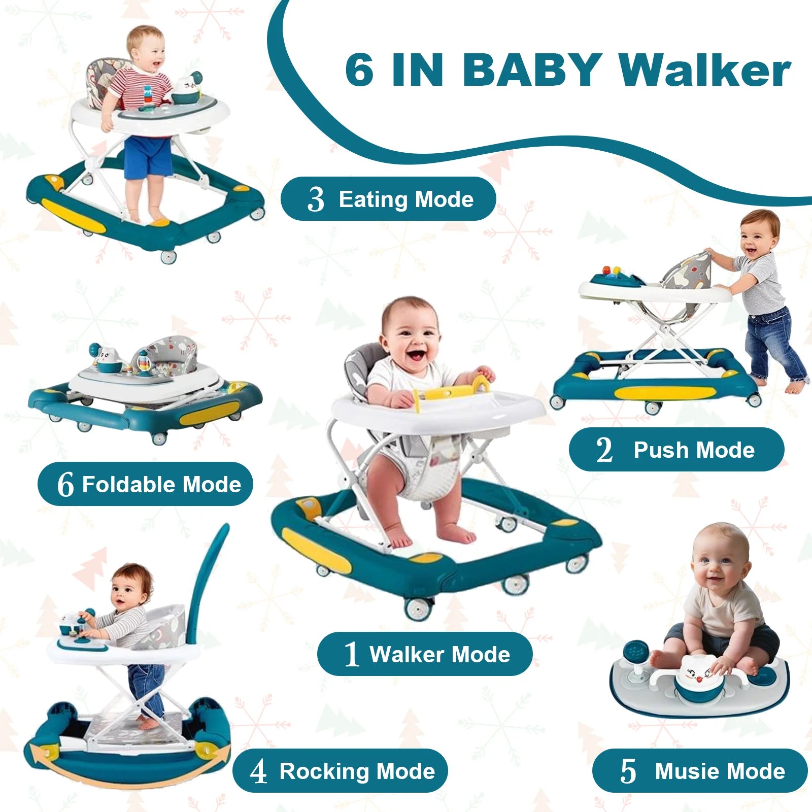 6-in-1 Baby Walker Pusher