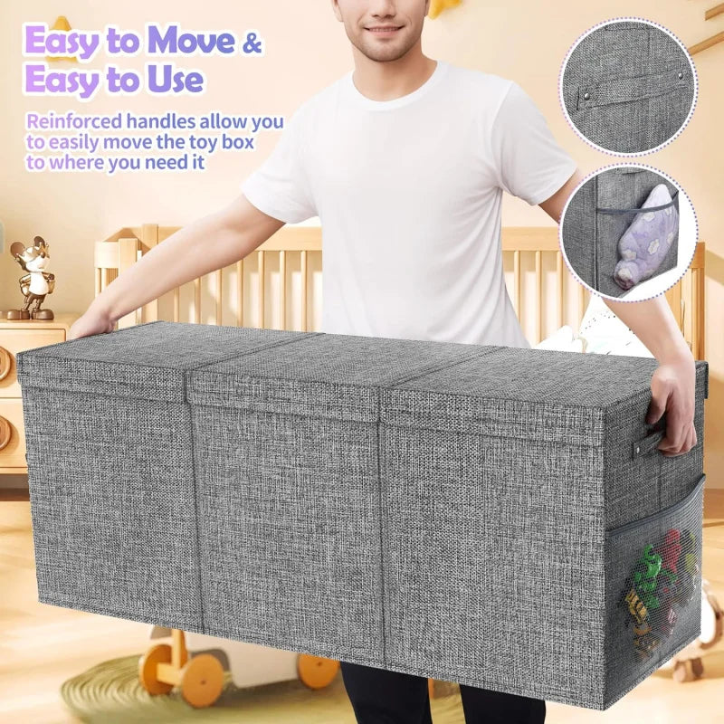 Extra Large 40" Collapsible Toy Box with Lid