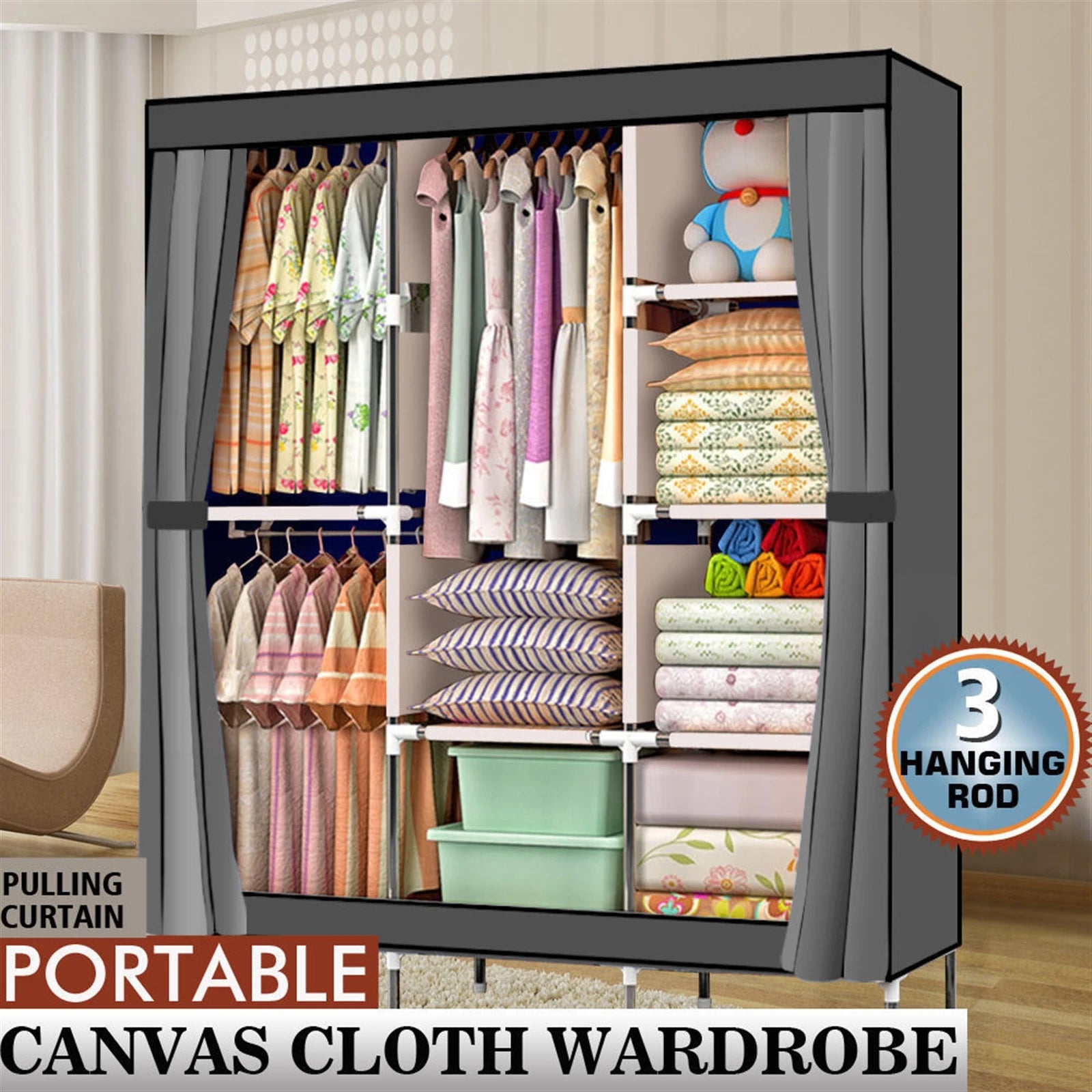 Portable Closet Wardrobe Clothes Rack