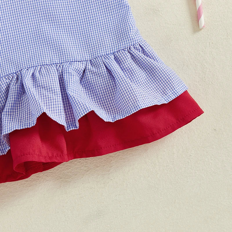 Baby Girls American Flag Print Sleeveless Dress