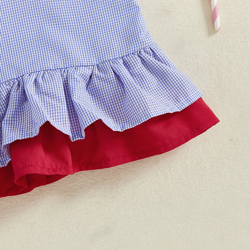 Baby Girls American Flag Print Sleeveless Dress