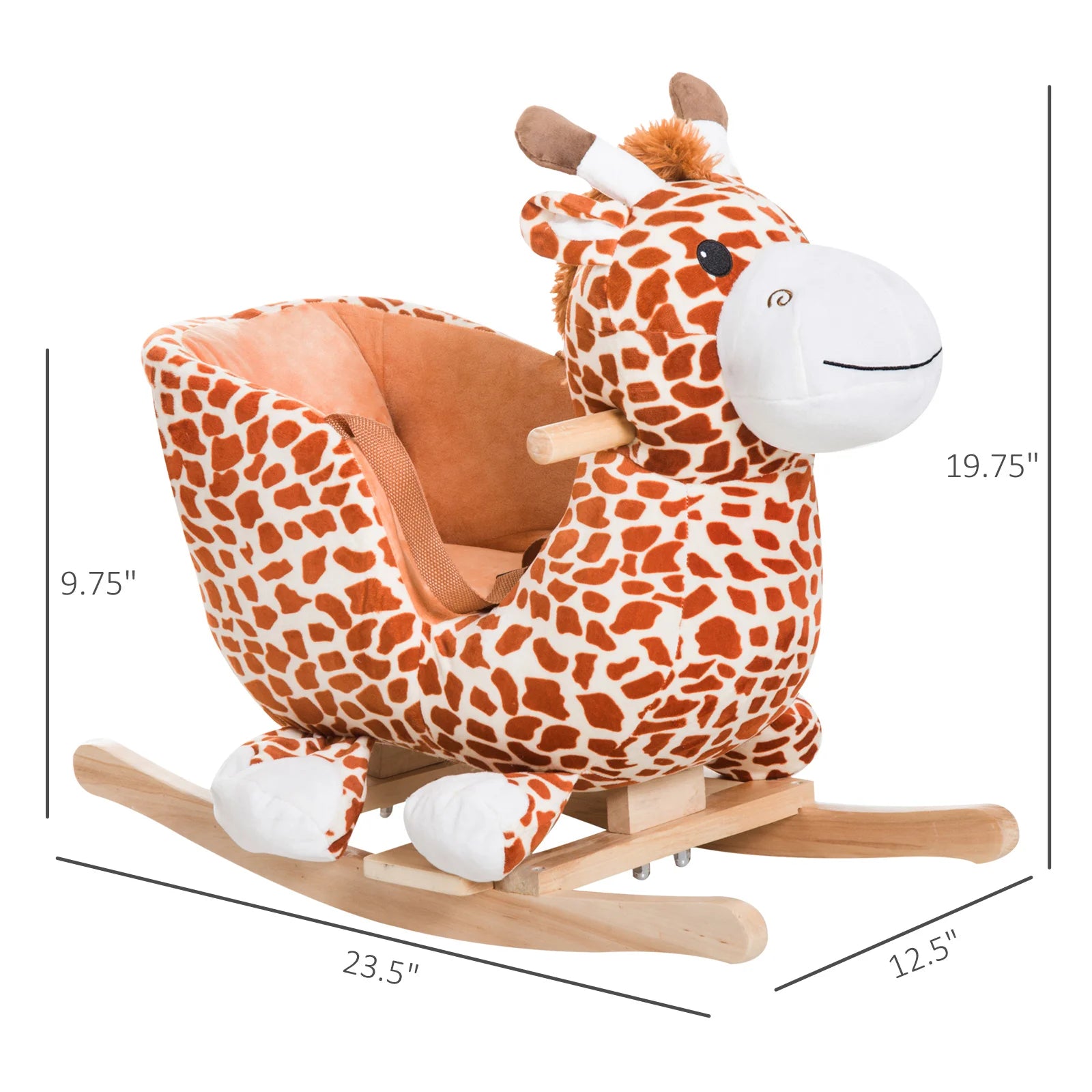Giraffe Frog Bear Bunny Swan Horse Rocking Chair with Music Safety Belt
