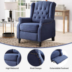 Push Back Recliner Chair Fabric Lounge Armchair