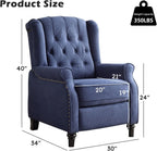 Push Back Recliner Chair Fabric Lounge Armchair