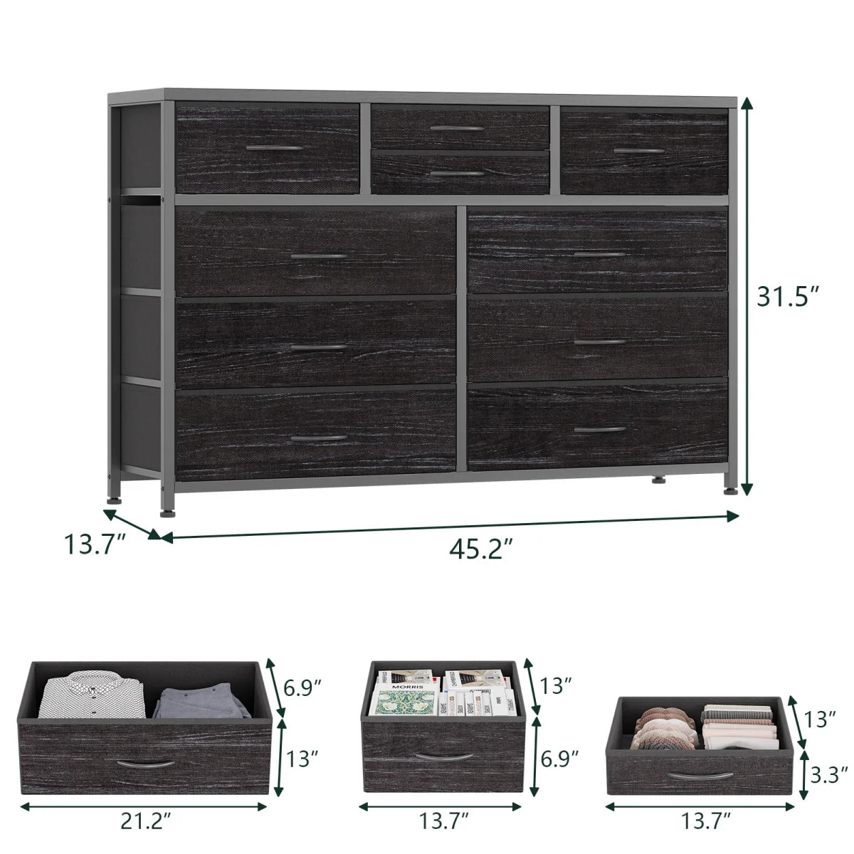 Dresser With Drawers TV Stand Entertainment Center