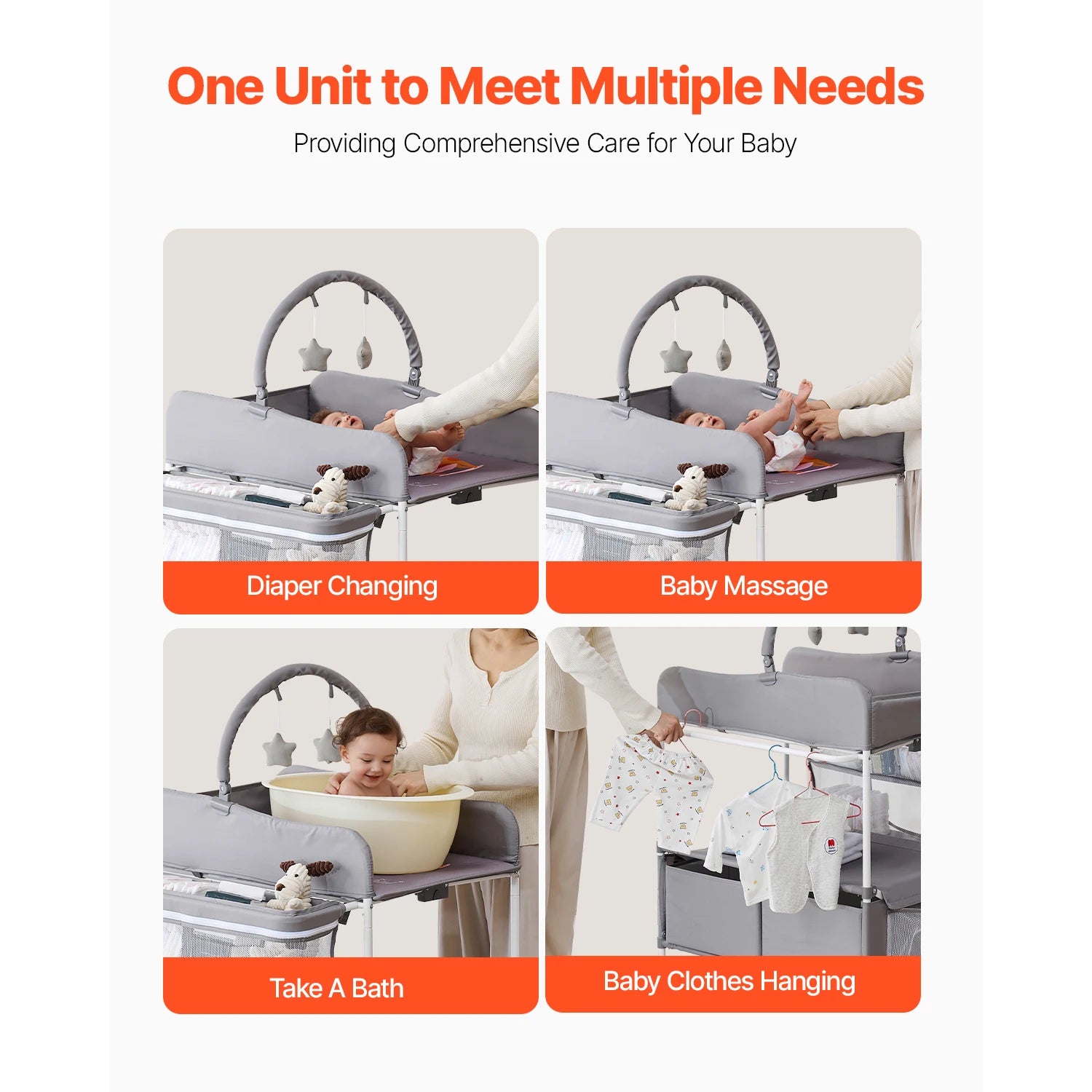 Baby Changing Table Foldable Diaper Change Station