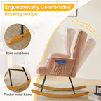 Upholstered Glider Rocker with High Backrest