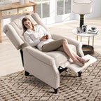 Push Back Recliner Chair Fabric Lounge Armchair