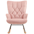 Upholstered Glider Rocker with High Backrest