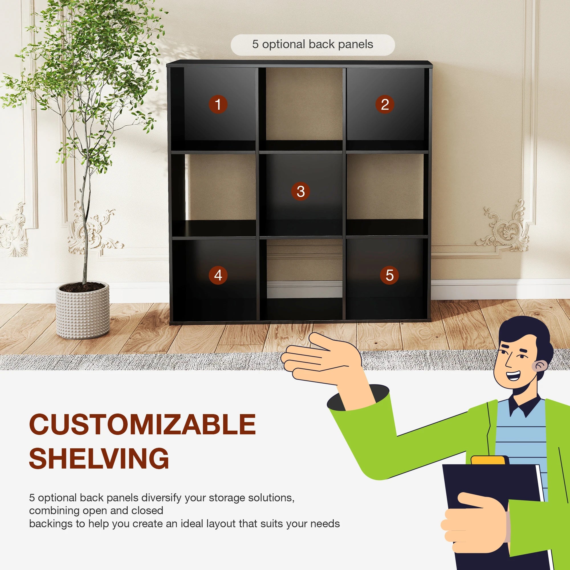 Cube Storage Organizer Wooden Shelf Bookcase
