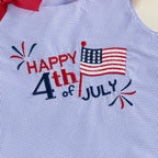 Baby Girls American Flag Print Sleeveless Dress