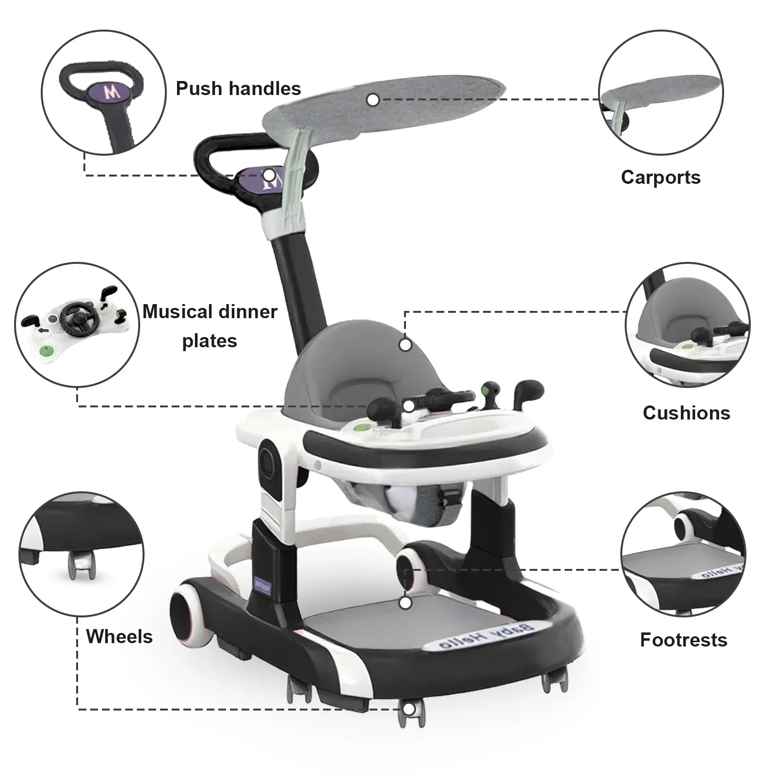 Multifunctional Baby Walker with Music And Lights