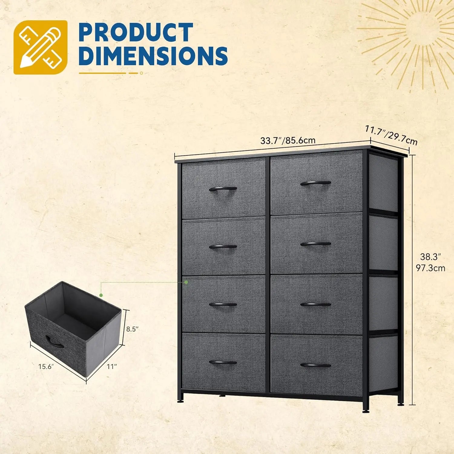 8-Drawer Fabric Dresser And Closet Storage
