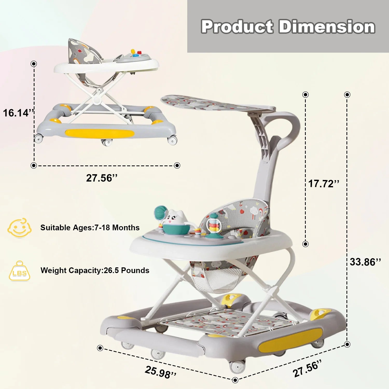 6-in-1 Baby Walker Pusher